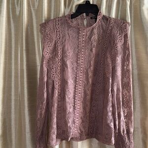 Chic Lace Mauve Blouse
